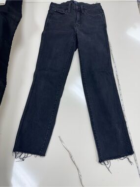 J.Crew Black Raw-Hem Vintage Straight Leg Jeans Size 25